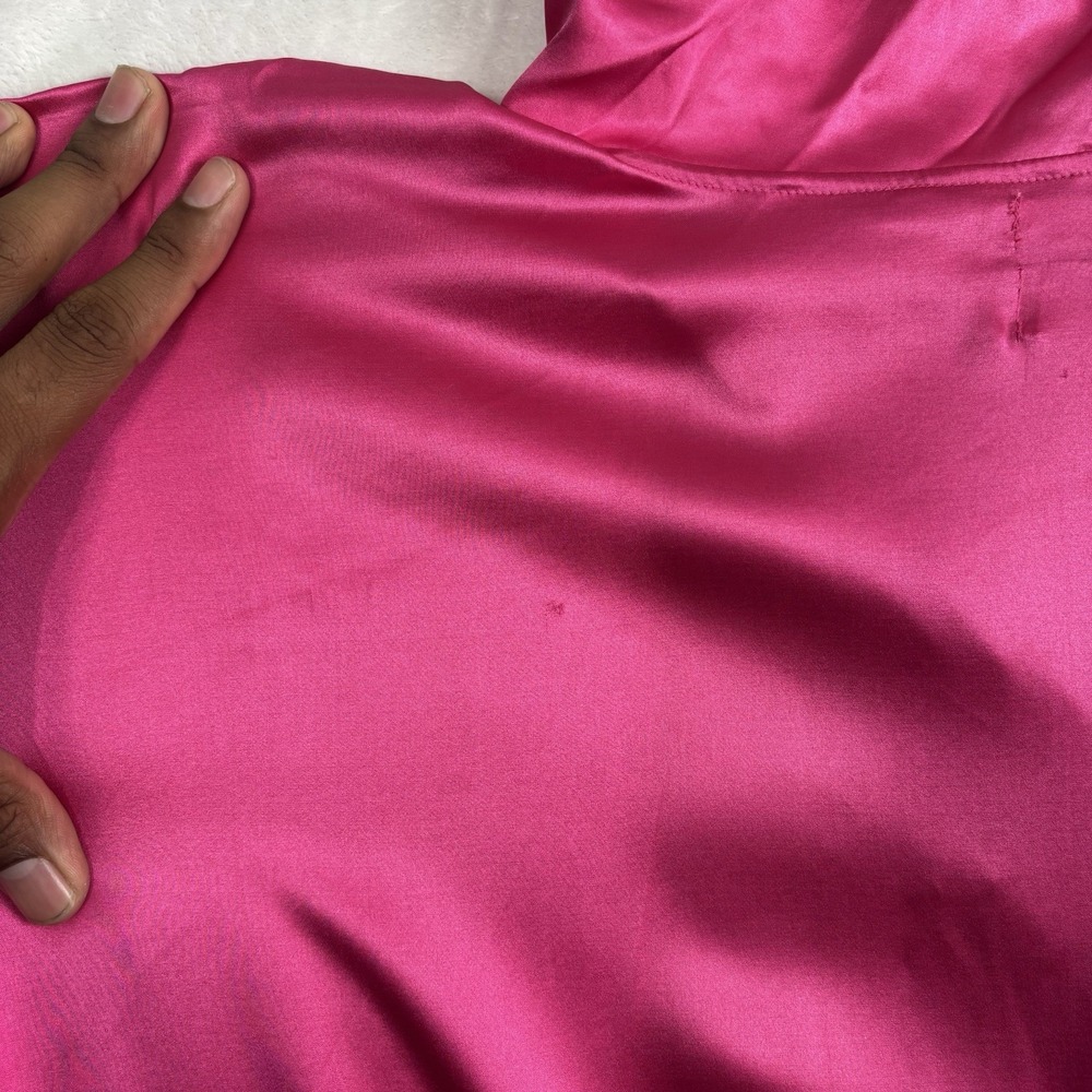 Ebene By Patrick Assuline Pink Short Sleeve Crop Hoodie Silk Women's Size‎ 3 - Picture 6 of 8